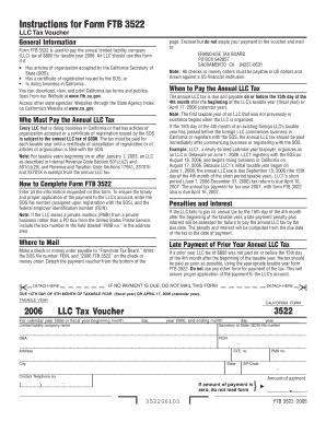 California Form FTB 3522