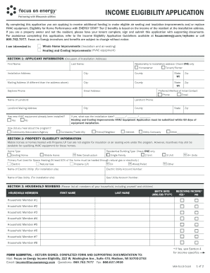 Wisconsin Income Eligibility Application