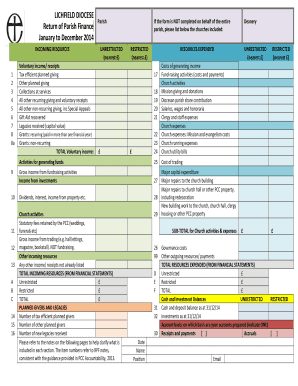Parish Finance Return Form