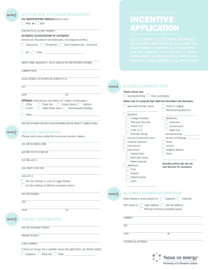 Focus on Energy Incentive Application