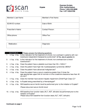 Fillable Online Exjade Members Last Name: Members First ...