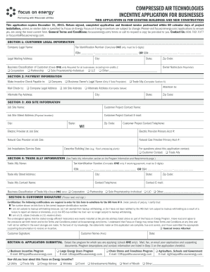 Wisconsin Compressed Air Technology Incentive Application