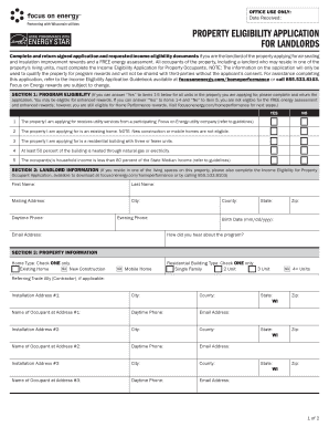 Wisconsin Property Eligibility Application for Landlords