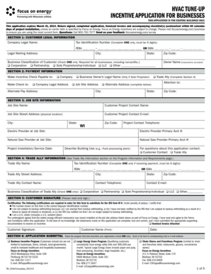 HVAC Tune-Up Incentive Application