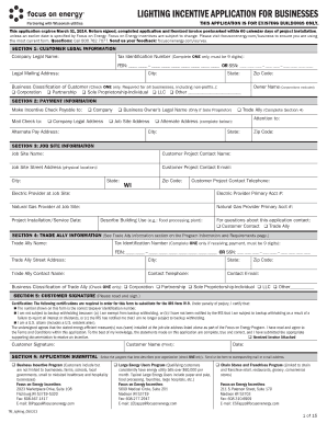 Lighting Incentive Application for Businesses