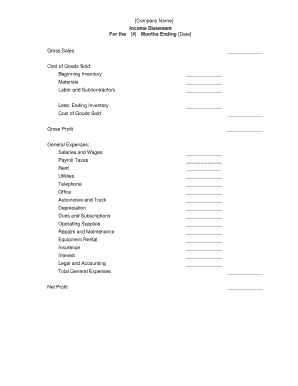 Income Statement Template