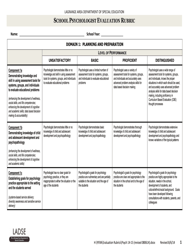 school psychologist evaluation checklist Preview on Page 1.