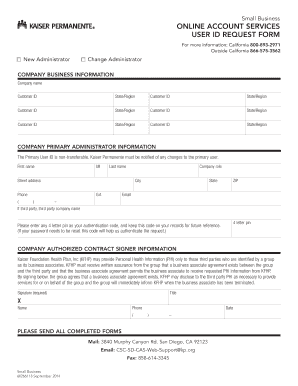 Kaiser Permanente User ID Request Form