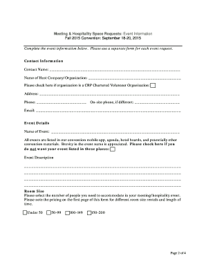 Fillable Online cagop Meeting Hospitality Space Request Form Fax Email ...