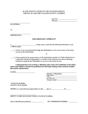 Non-Military Affidavit