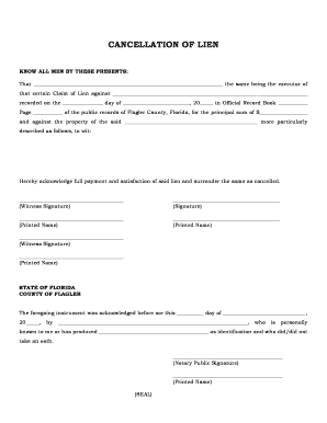 Cancellation of Lien