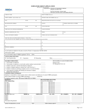 Employer Group Application for Health Insurance