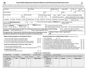 Tulsa Health Department Influenza Vaccine Form