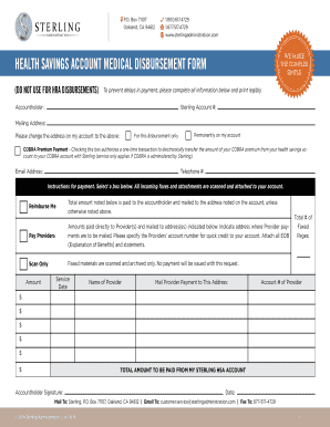 Health Savings Account Medical Disbursement Form