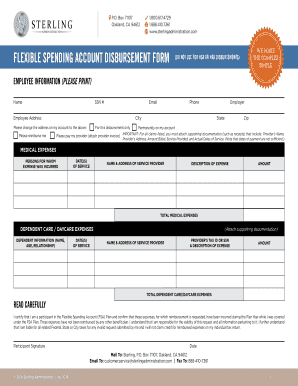 Flexible Spending Account Disbursement Form