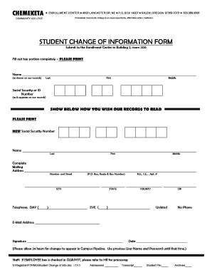 Student Change of Information Form