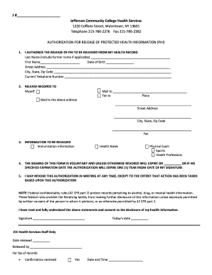 Authorization for Release of Protected Health Information