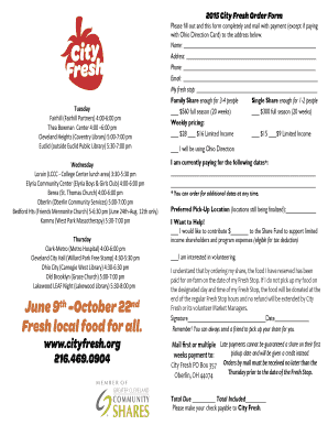 City Fresh Food Share Application Form