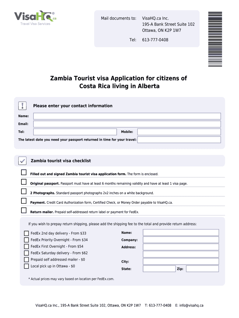 Fillable Online Zambia Visahq Zambia Visa Application For Citizens Of Costa Rica Fax Email Print Fillable Online Zambia Visahq Zambia Visa Application For Citizens Of Costa Rica Fax Email Print