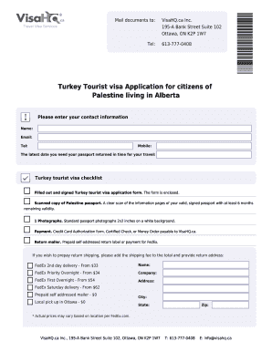 Turkey Tourist Visa Application