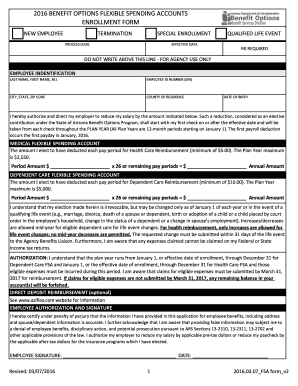 Arizona Flexible Spending Account Enrollment Form