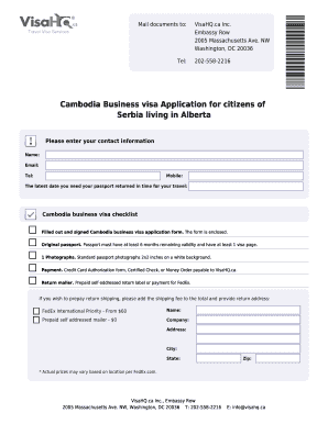 Cambodia Business Visa Application