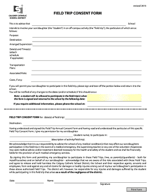 Field Trip Consent Form