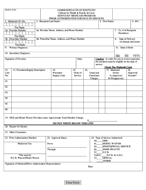 Kentucky Medicaid Prior Authorization Form