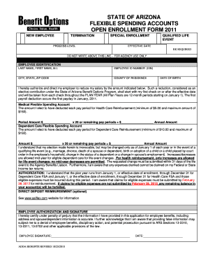 Arizona Flexible Spending Account Enrollment Form