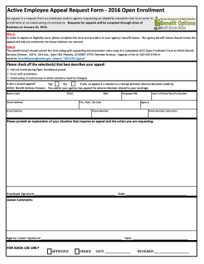 Employee Appeal Request Form