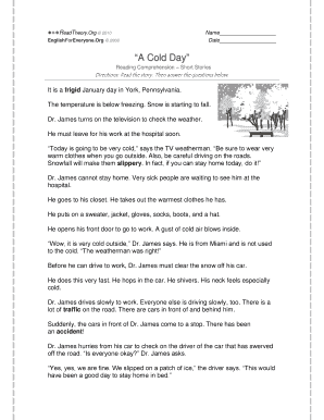 Reading Comprehension Worksheet