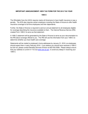 IRS Form 1095-C for Arizona Employees