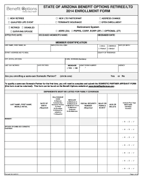 Arizona Retiree/LTD Enrollment Form