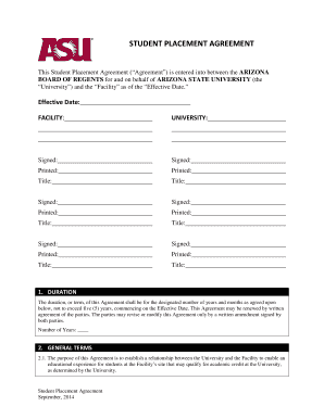 Student Placement Agreement