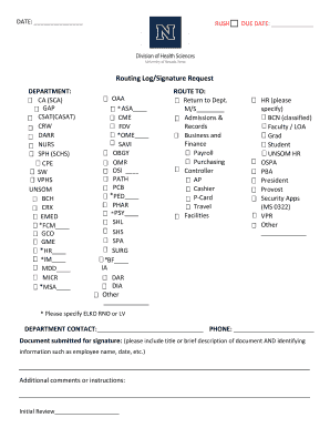 Routing Log Signature Request Form
