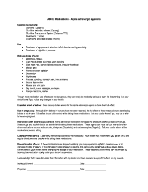 ADHD Medication Consent Form
