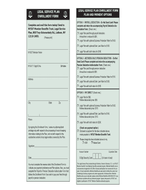 NYSUT Legal Service Plan Enrollment Form