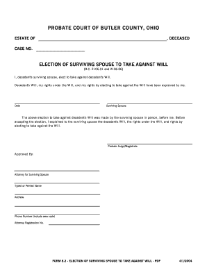 Election of Surviving Spouse to Take Against Will