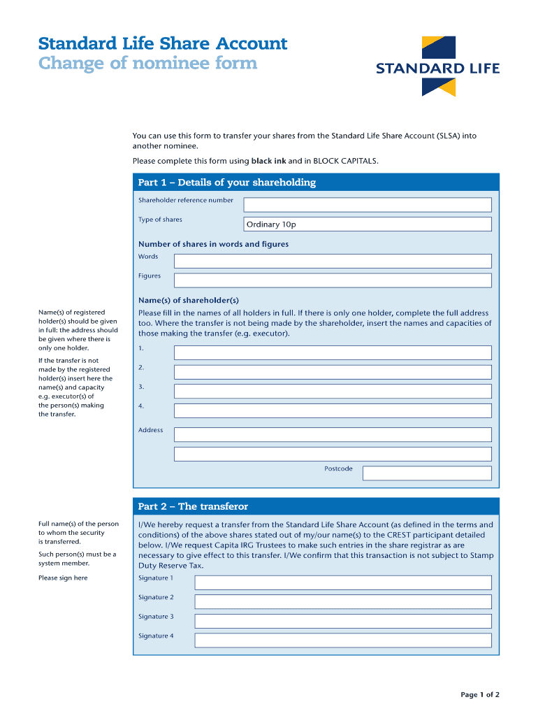 Fillable Online help stockbrokers barclays co Standard Life Share