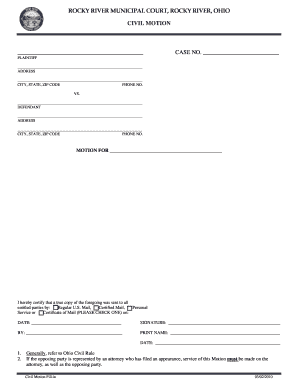 Civil Motion Form