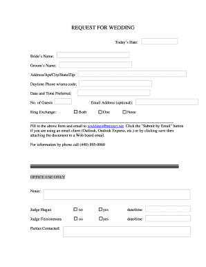 Wedding Request Form