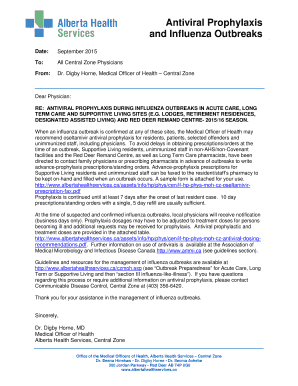 Influenza Outbreak Prophylaxis Form