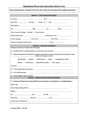 Illinois Early Intervention Referral Form