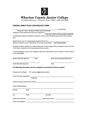 Federal Direct PLUS Loan Request Form