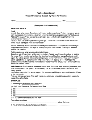 Voice of Democracy Essay Template