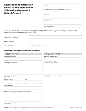 Application to Enforce an Employment Tribunal Award