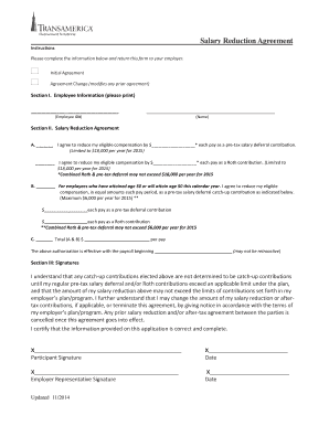 Salary Reduction Agreement