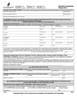 Beneficiary Designation Change Form