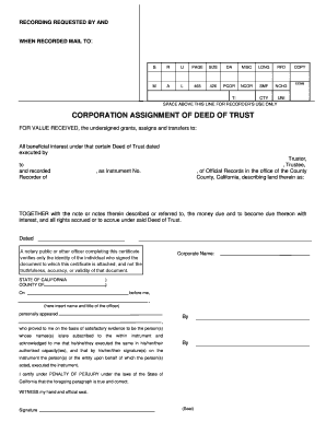 Corporation Assignment of Deed of Trust