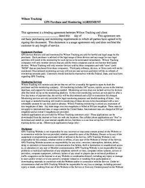 Wilson Tracking GPS Purchase and Monitoring Agreement